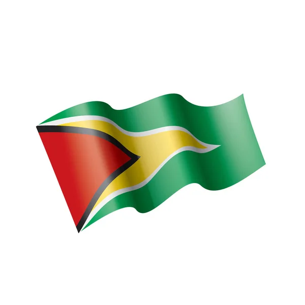 Bandera de Guyana, ilustración vectorial sobre fondo blanco — Archivo Imágenes Vectoriales