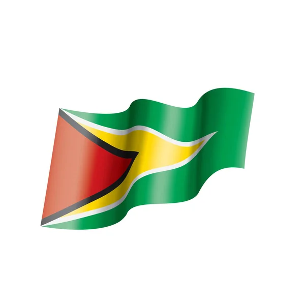 Bandeira da Guiana, ilustração vetorial sobre um fundo branco — Vetor de Stock
