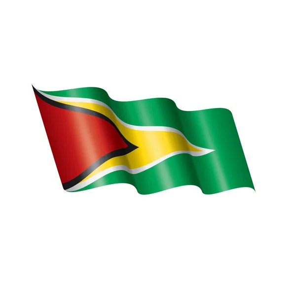 Bandera de Guyana, ilustración vectorial sobre fondo blanco — Vector de stock