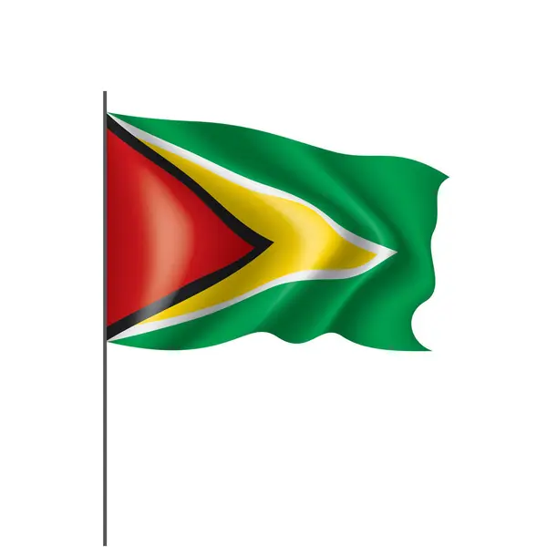 Bandera de Guyana, ilustración vectorial sobre fondo blanco — Vector de stock