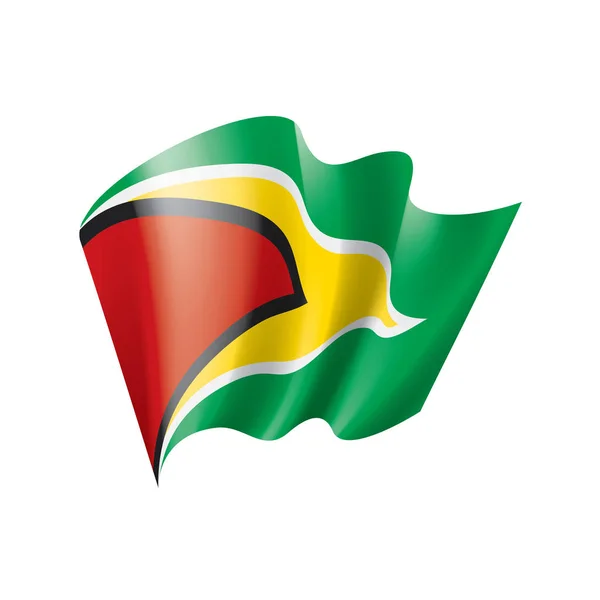 Флаг Гайаны, векторная иллюстрация на белом фоне — стоковый вектор