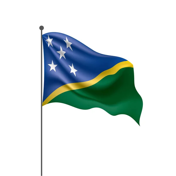 ソロモン諸島の旗白い背景のベクトル図 — ストックベクタ