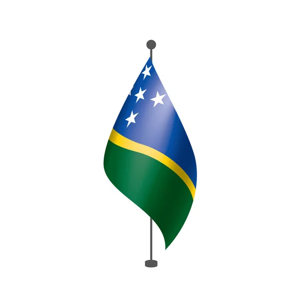 Nationalflagge Der Salomonen Vektorabbildung Auf Weißem Hintergrund — Stockvektor