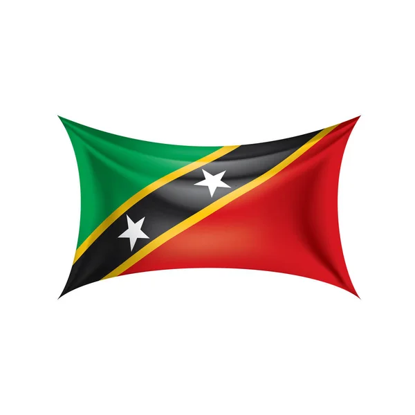 Saint Kitts és Nevis zászló, vektor illusztráció fehér alapon — Stock Vector