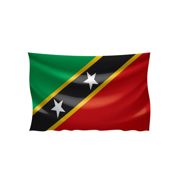 Флаг Сент-Китса и Невиса, векторная иллюстрация на белом фоне — стоковый вектор