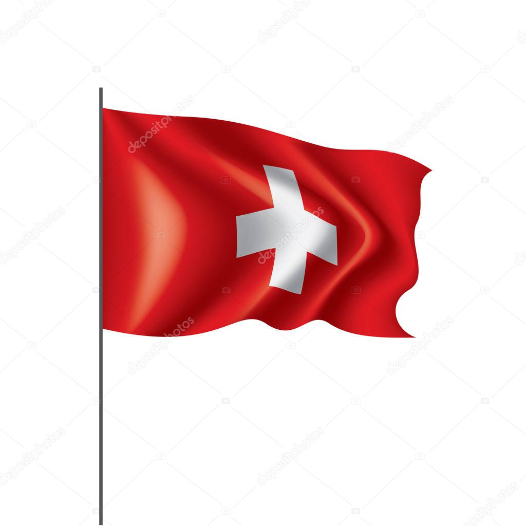 Switzerland flag, vector illustration on a white background