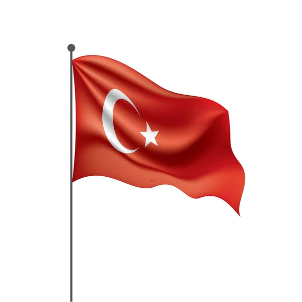 Vlag van Turkije, vectorillustratie op een witte achtergrond — Stockvector