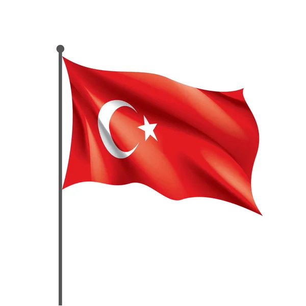 Turecko vlajka, vektorové ilustrace na bílém pozadí — Stockový vektor