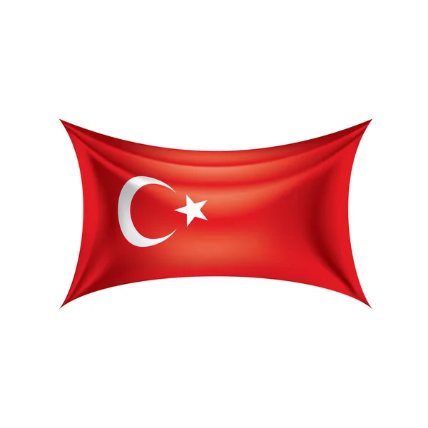 Bandera de Turquía, ilustración vectorial sobre fondo blanco — Vector de stock