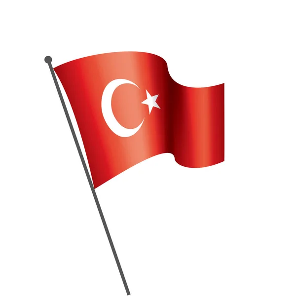 Vlag van Turkije, vectorillustratie op een witte achtergrond — Stockvector