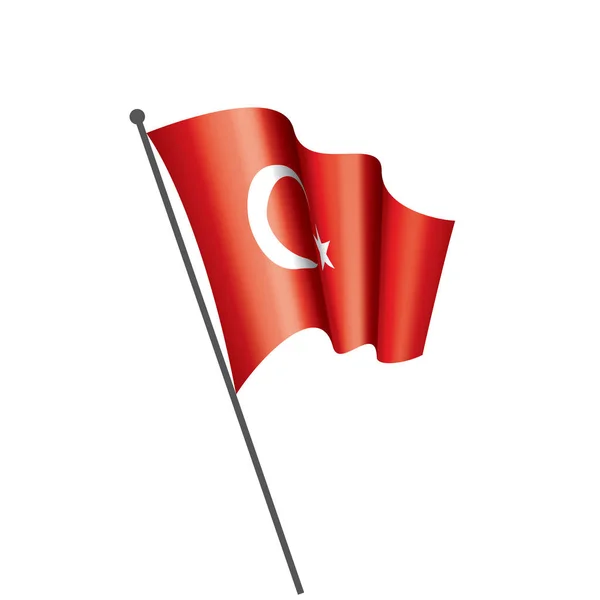 Bandera de Turquía, ilustración vectorial sobre fondo blanco — Vector de stock
