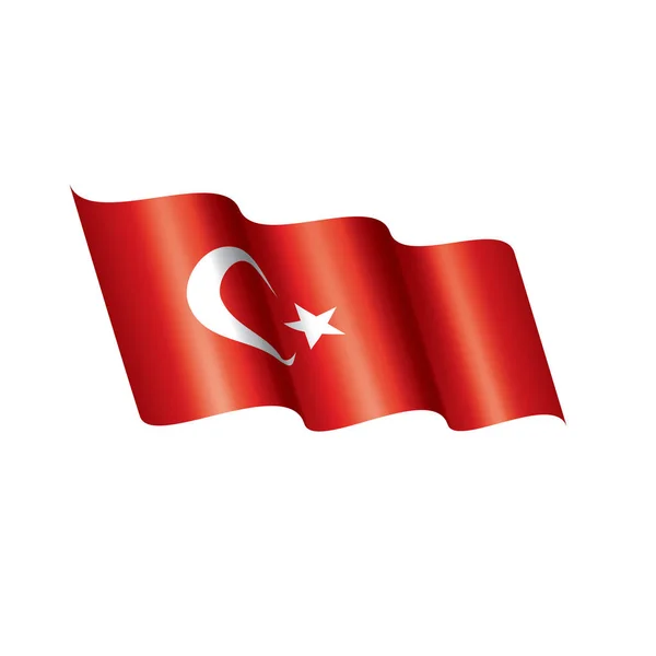 Drapeau Turquie, illustration vectorielle sur fond blanc — Image vectorielle