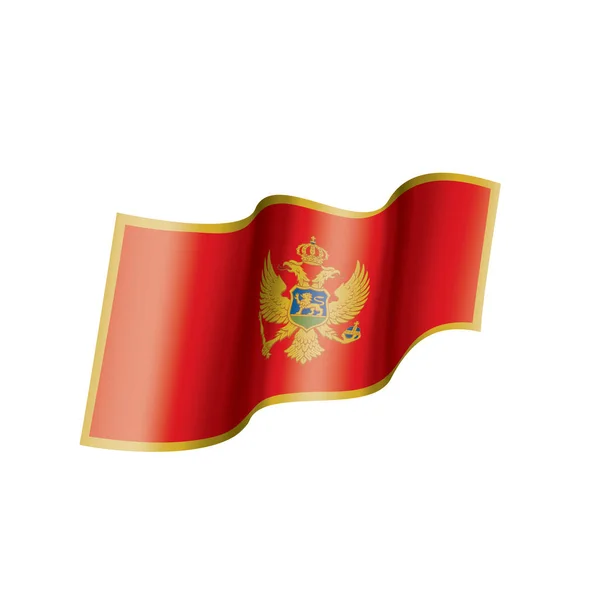 Drapeau montenegro, illustration vectorielle sur fond blanc — Image vectorielle