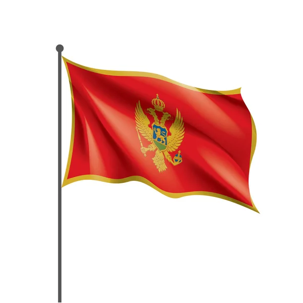 Montenegro-Flagge, Vektorabbildung auf weißem Hintergrund — Stockvektor