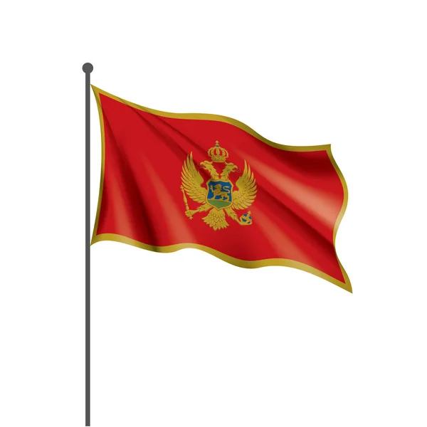 Montenegro-Flagge, Vektorabbildung auf weißem Hintergrund — Stockvektor