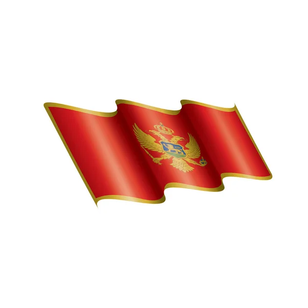 Drapeau montenegro, illustration vectorielle sur fond blanc — Image vectorielle