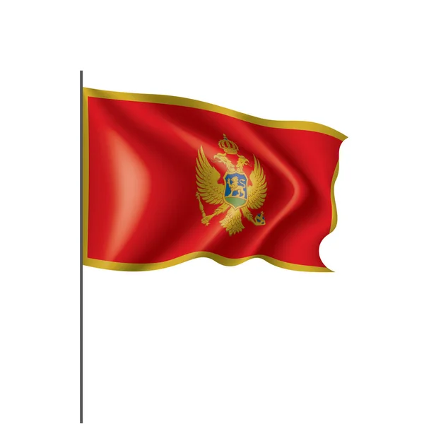 Bandera montenegro, ilustración vectorial sobre fondo blanco — Archivo Imágenes Vectoriales