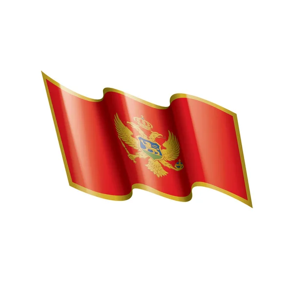 Montenegro vlag, vector illustratie op een witte achtergrond — Stockvector