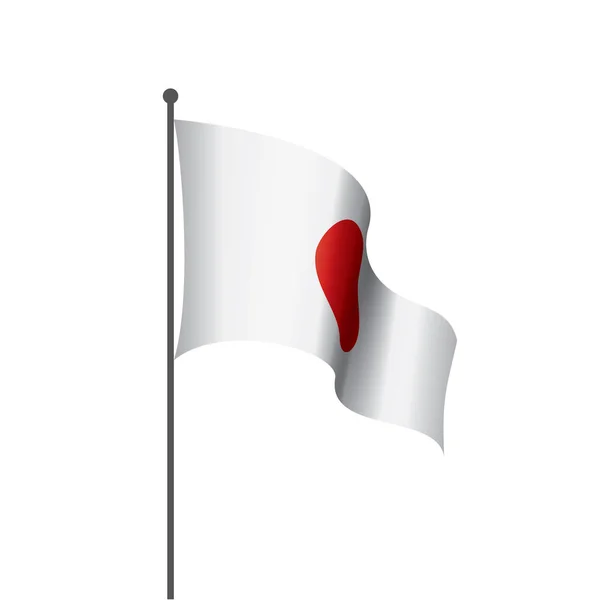 Japon bayrağı, beyaz arkaplanda vektör illüstrasyonu — Stok Vektör