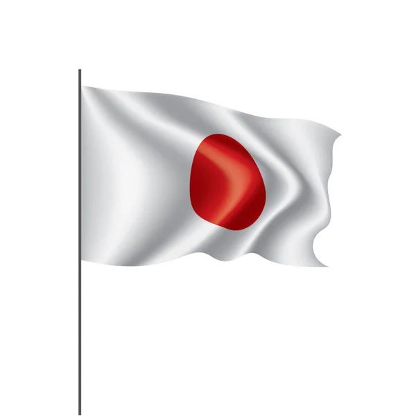 Japansk flagg, vektorillustrasjon på hvit bakgrunn – stockvektor