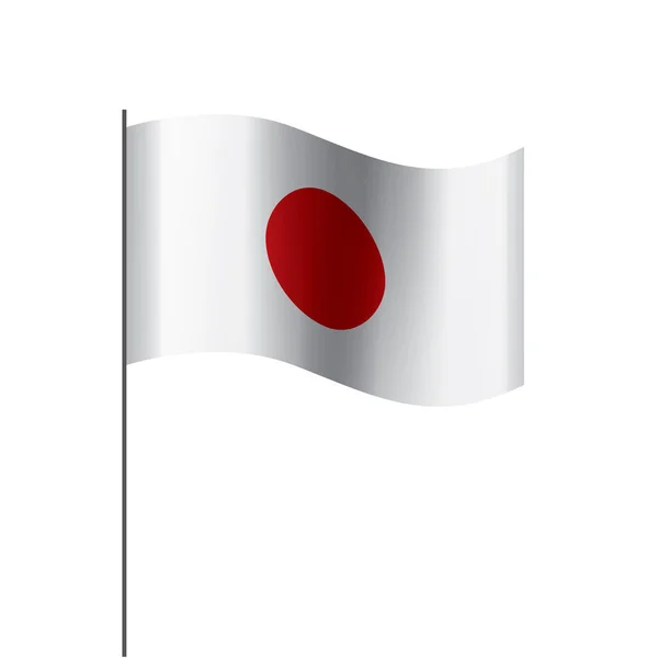 Japansk flagg, vektorillustrasjon på hvit bakgrunn – stockvektor