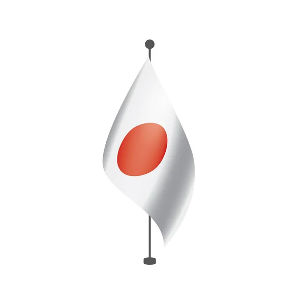 Giappone bandiera, illustrazione vettoriale su sfondo bianco — Vettoriale Stock
