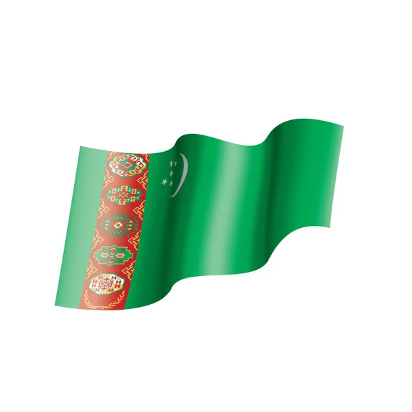Türkmenisztán zászló, egy fehér háttér vektor illusztráció — Stock Vector