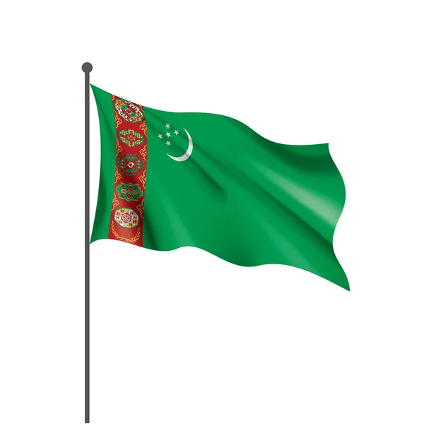 Bandera de Turkmenistán, ilustración vectorial sobre fondo blanco — Archivo Imágenes Vectoriales