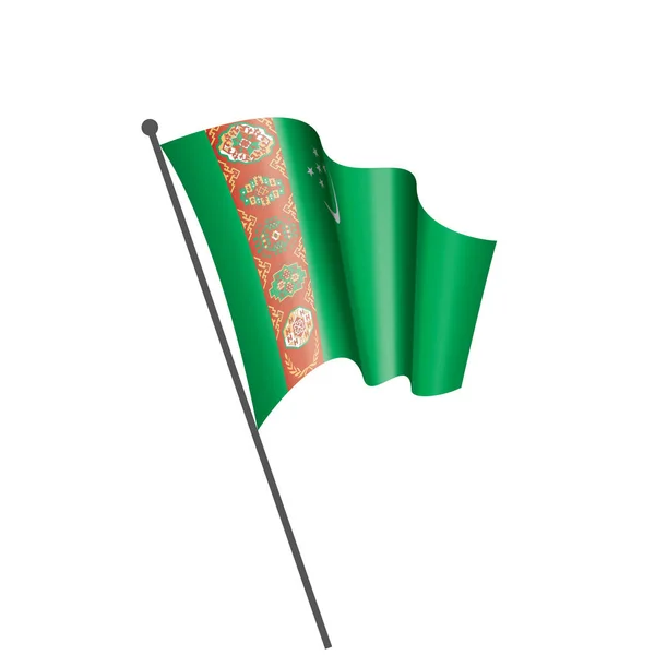 Vlajka Turkmenistánu, vektorové ilustrace na bílém pozadí — Stockový vektor