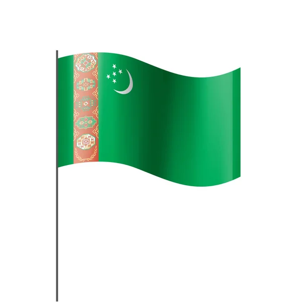 Bandera de Turkmenistán, ilustración vectorial sobre fondo blanco — Archivo Imágenes Vectoriales