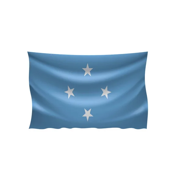 Federerade stater Mikronesiens flagga, vektorillustration på vit bakgrund — Stock vektor