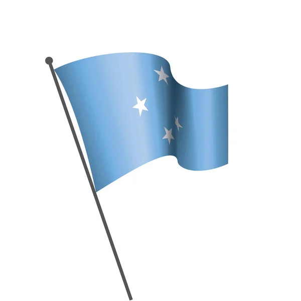 フェデレーションの状態ミクロネシア連邦の国旗は、白の背景にベクトル画像 — ストックベクタ