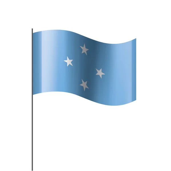 Drapeau Micronésie États fédérés, illustration vectorielle sur fond blanc — Image vectorielle