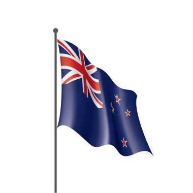 Yeni Zelanda bayrağı, beyaz arkaplanda vektör illüstrasyonu