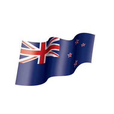 Yeni Zelanda ulusal bayrak, beyaz bir arka plan üzerinde vektör çizim