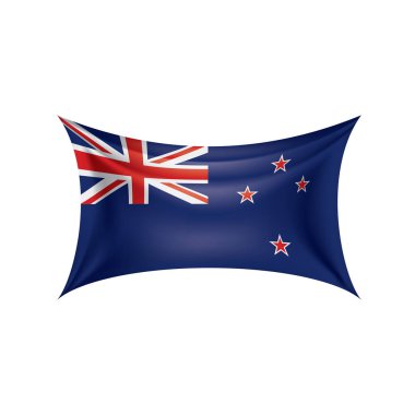 Yeni Zelanda bayrağı, beyaz arkaplanda vektör illüstrasyonu