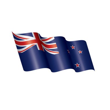 Yeni Zelanda bayrağı, beyaz arkaplanda vektör illüstrasyonu