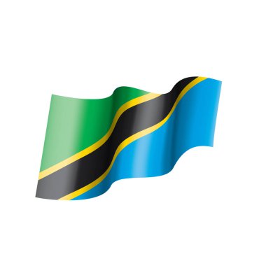 Tanzanya bayrak, beyaz bir arka plan üzerinde vektör çizim