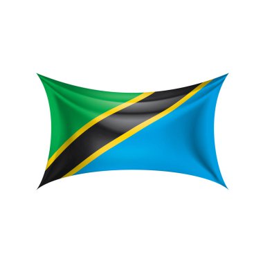 Tanzanya bayrak, beyaz bir arka plan üzerinde vektör çizim