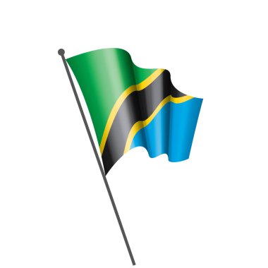 Tanzanya bayrak, beyaz bir arka plan üzerinde vektör çizim