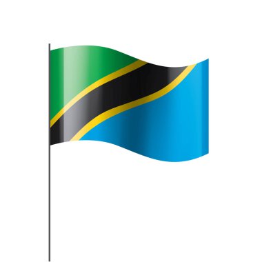 Tanzanya bayrak, beyaz bir arka plan üzerinde vektör çizim