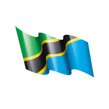 Tanzanya bayrak, beyaz bir arka plan üzerinde vektör çizim