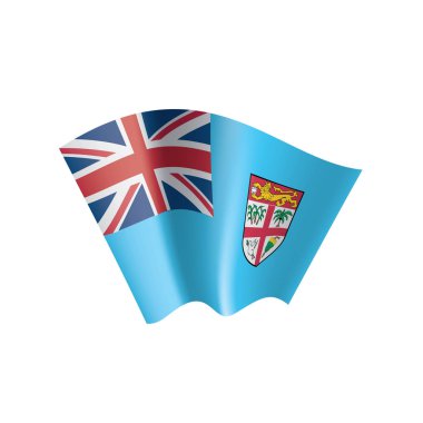 Fiji bayrak, beyaz bir arka plan üzerinde vektör çizim