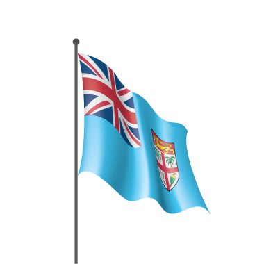 Fiji bayrak, beyaz bir arka plan üzerinde vektör çizim