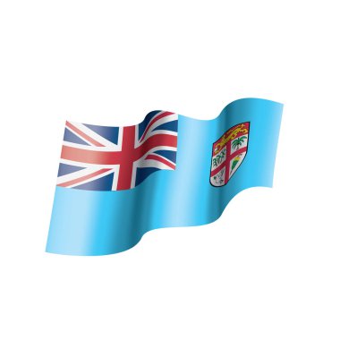 Fiji bayrak, beyaz bir arka plan üzerinde vektör çizim