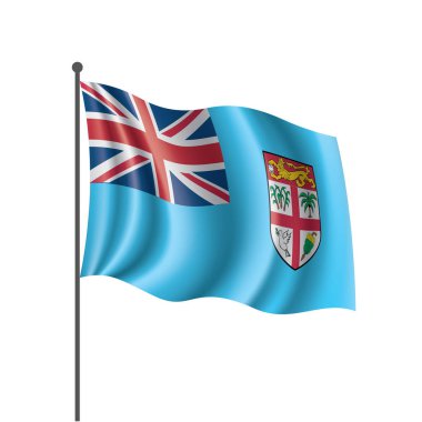 Fiji bayrak, beyaz bir arka plan üzerinde vektör çizim