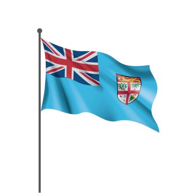 Fiji bayrak, beyaz bir arka plan üzerinde vektör çizim