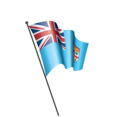 Fiji bayrak, beyaz bir arka plan üzerinde vektör çizim