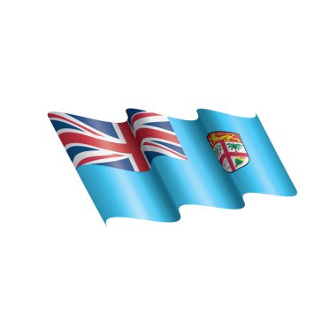 Fiji bayrak, beyaz bir arka plan üzerinde vektör çizim