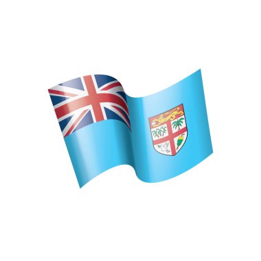Fiji bayrak, beyaz bir arka plan üzerinde vektör çizim